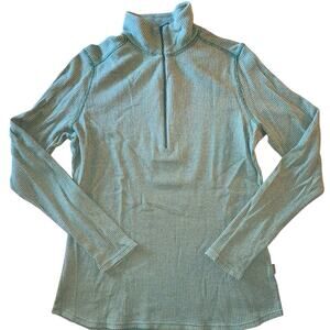 Woolrich Green Beige Half Zip Mile Run Pullover size Medium